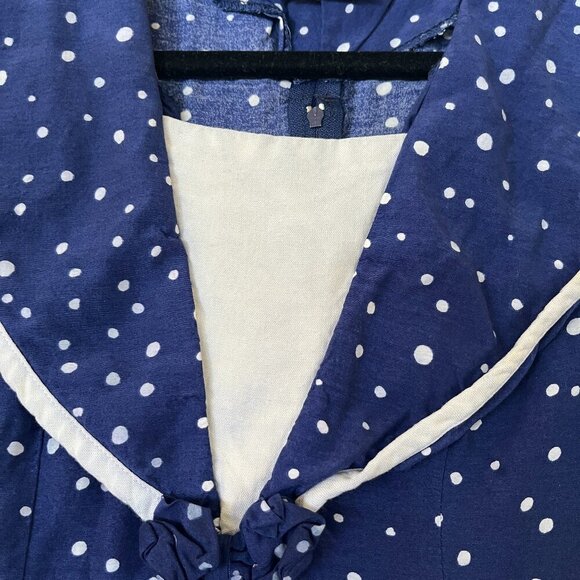 Lanz Originals Navy White Polka Dot Short A-Line Dress Size S Sailor Retro - Picture 5 of 9